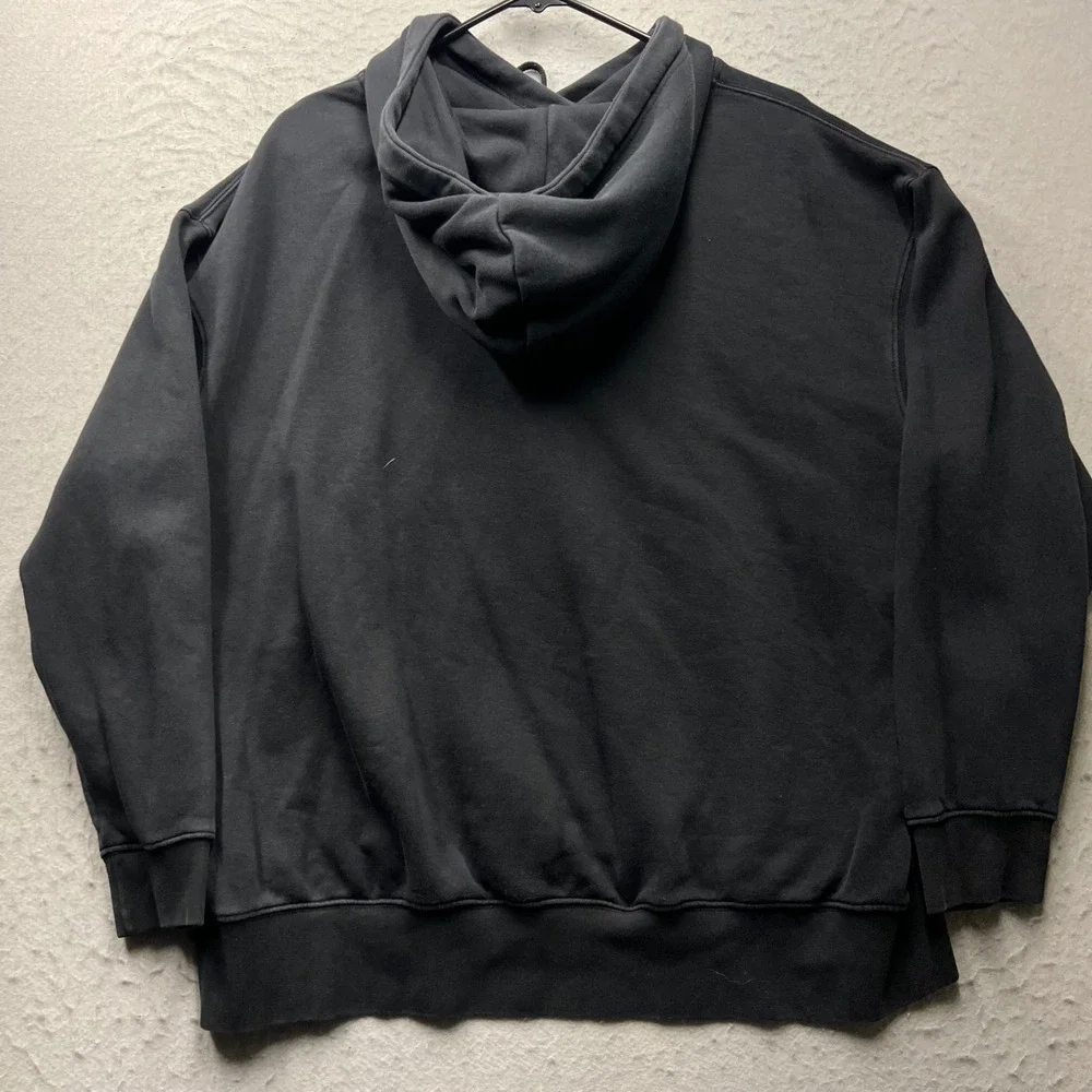 Nike Center Swoosh Hoodie Mens Medium Black Fleece Pullover Sweatshirt 2072